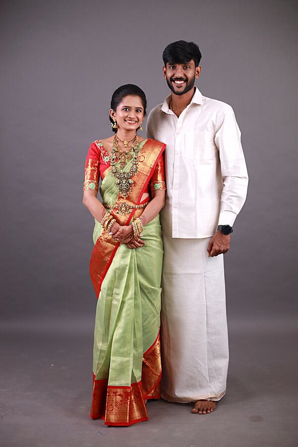 Simple groom makeup for a wedding couple in Madurai